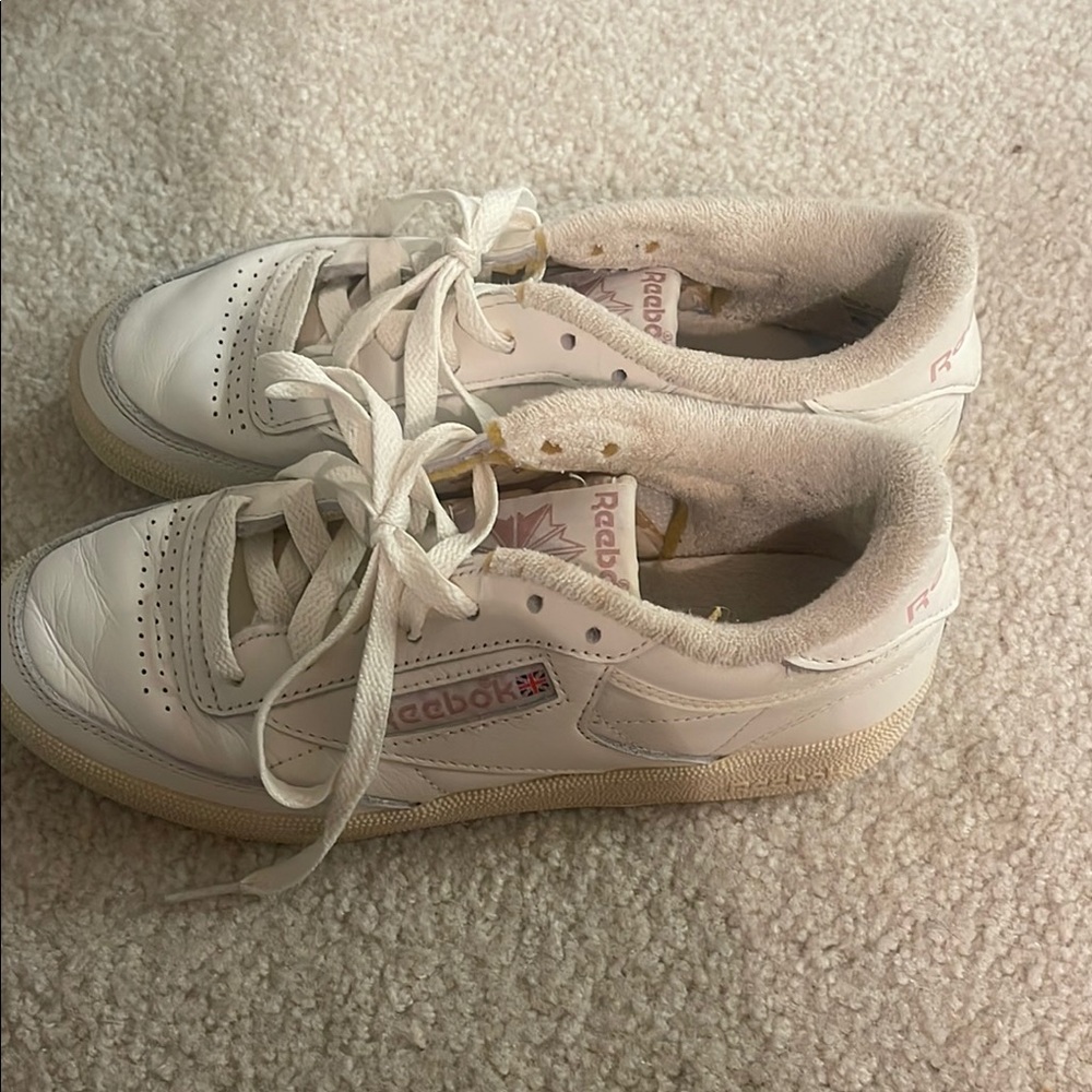 Reebok Off-White Leather Sneakers